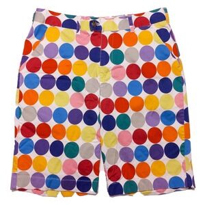LOUDMOUTH Golf Men's Shorts Balls Circles All Over Multi-Color Red Blue~ Fits 32